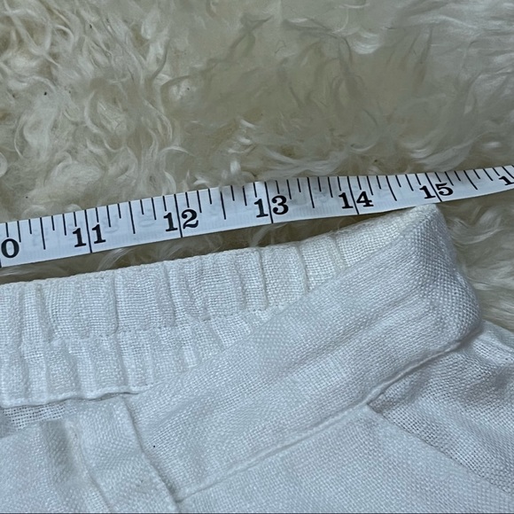 Vintage 90’s Saks Fifth Avenue White Linen High Waisted  Trouser Shorts PL - Picture 5 of 8